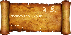 Maskovics Edvin névjegykártya